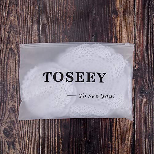 TOSEEY 14Pcs 100% Cotton Hand Crochet Doilies 3-10 inches Round White Beige Vintage Wedding Tea Party(White) - Thumbnail 7