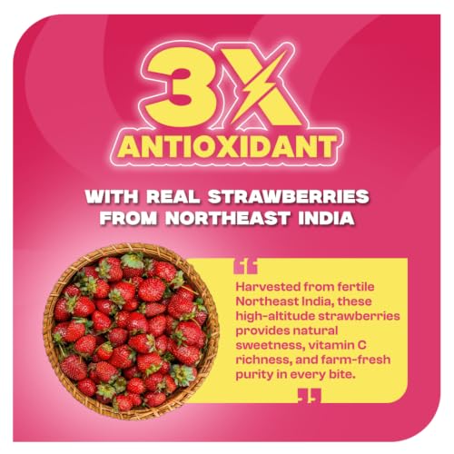 Image of ProToGrow Ready to Eat Strawberry Oats | No Refined Sugar - 300g Box | Instant Breakfast for 3+ yrs | Gluten Free | High Protein & Fibre | 19 Vitamins & Minerals | Real Strawberry, Jaggery