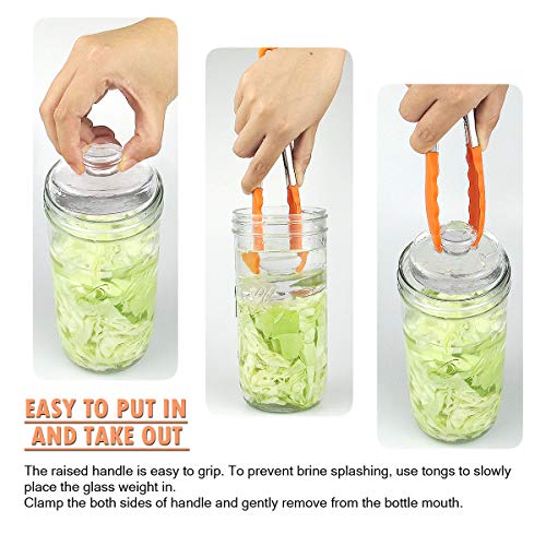 Artcome 5-Pack Glass Fermentation Weights With Easy Grip Handle And Unique Texture Design For Large Wide Mouth Mason Jars #TOP2