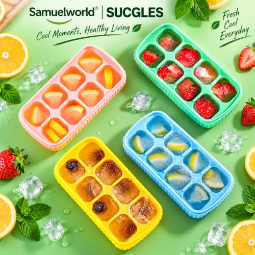 Samuelworld SUCGLES Large Silicone Ice Cube Trays with Lids Pack of 3 - Image 6