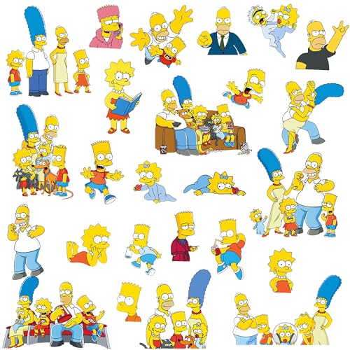 Grenric Autocollants Muraux 3D Simpson pour Chambre d'Enfant, Décoration Murale, Affiche de Dessin Animé