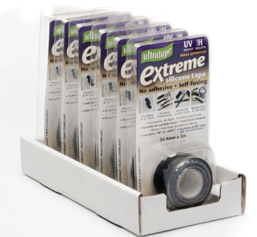 UltraTape 59163 0822253BKCLM 25MM X 3M Black Silicone Extreme Tape, White
