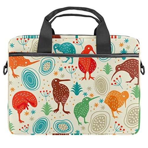 Sac bandoulière pour ordinateur portable 13 14 pouces multicolore Kiwi Bird