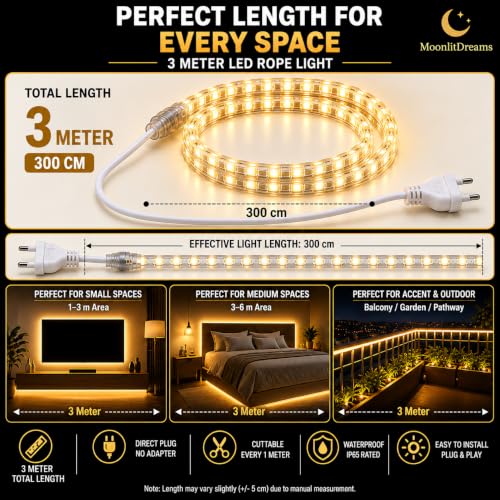 Buy kavyashine 1200LED Rope Light 10 Meter for Decoration | Waterproof SMD LED Strip Light for Ceiling, Home Décor, Diwali, Festivals, Indoor & Outdoor Use Online at Low Prices in India - Amazon.in - Image 4