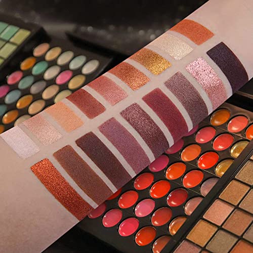 All In One Makeup Kit For Women Full Kit - 177 Ultimate Color Combination Makeup Set Palette -119 Eyeshadow,35 Lipstick,3 Blusher,6 Powder,14 Concealer,10 Applicators,1 Mirror,5 Brushes,Make Up Gift Kits #TOP6