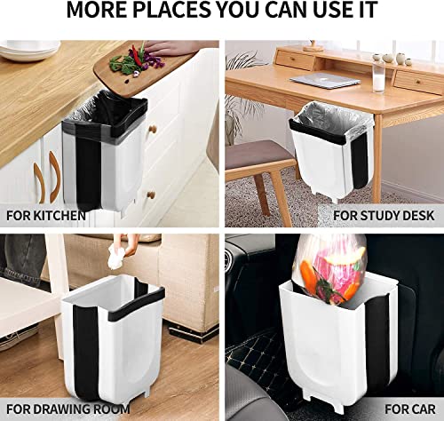 Caneca de basura plegable para cocina blanca 9L miniatura 7
