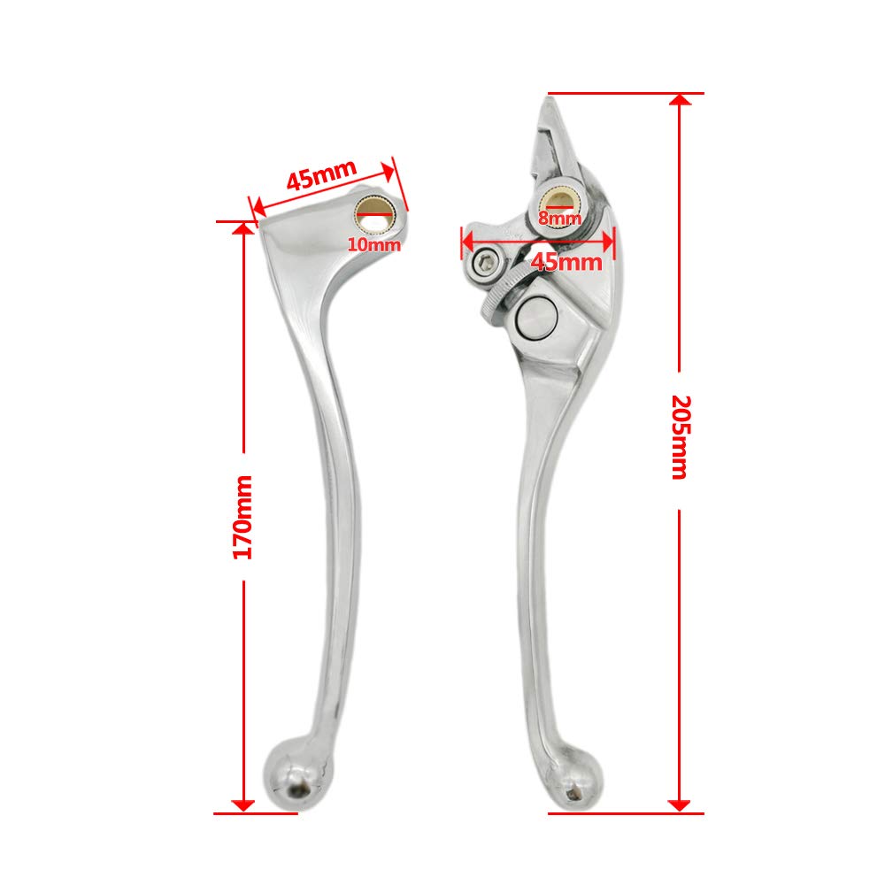 Leva del freno frizione motociclo Compatibile Honda CBR 600 F1 F2 F3 F4 F4i 87-07 CBR 900 RR 93-99 CB 900 919 Hornet 02-06 CB 600 Hornet 98-06 Polished Silver