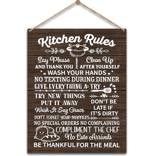 Kitchen Rules Sign Kitchen Wall Decor, Housewarming Gifts New Home
