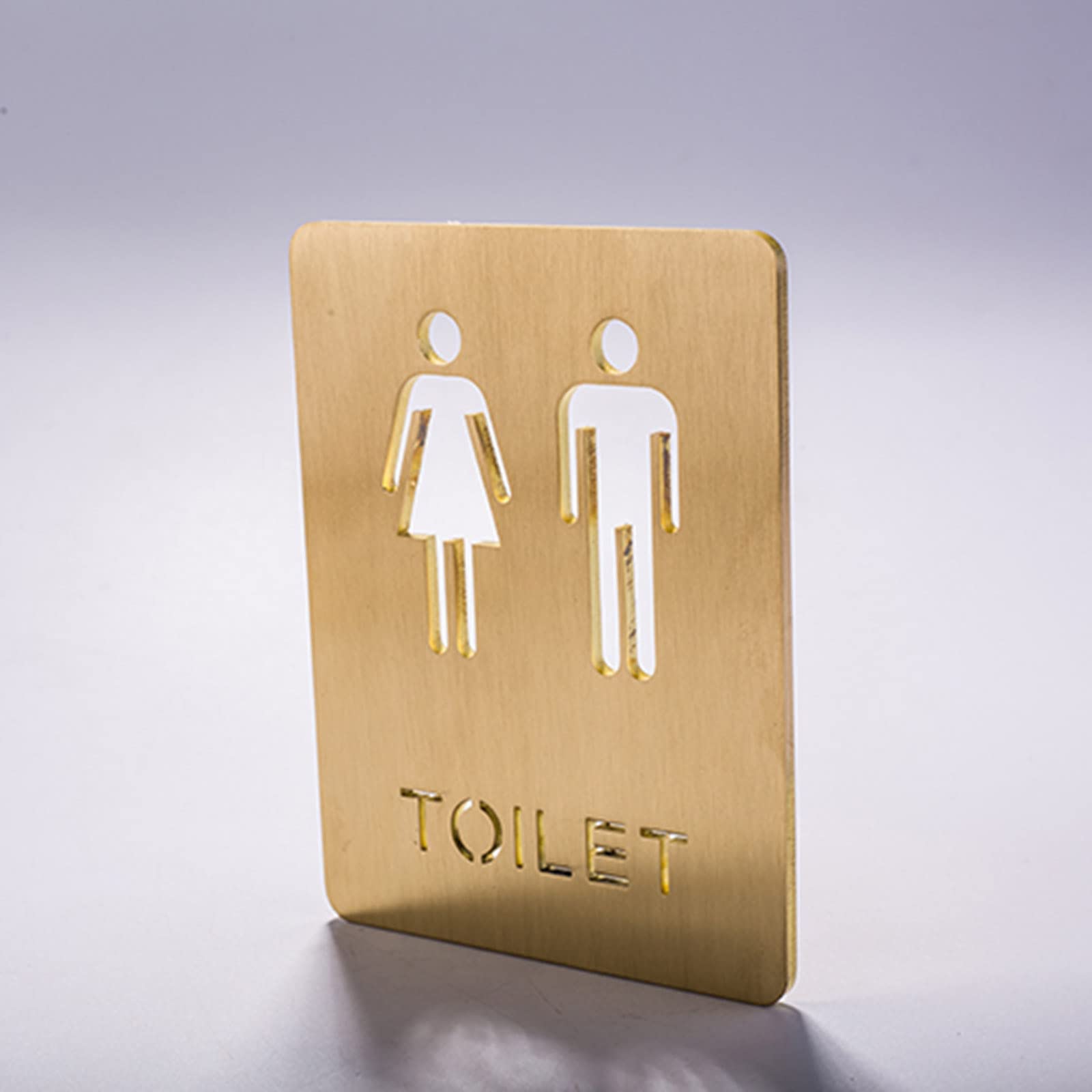 Letrero de latón para puerta de baño para hombres y mujeres, cartel de baño para negocios, hogar, oficina, restaurantes