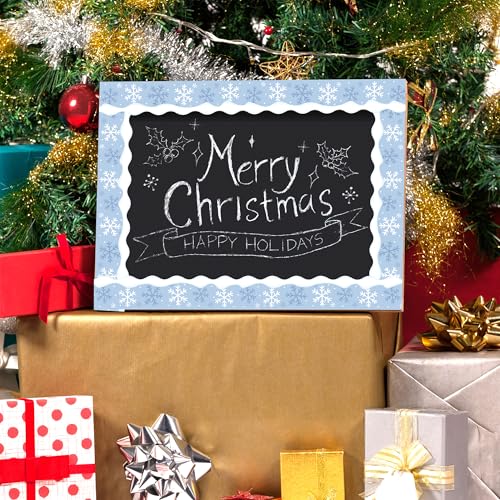 Image of BeYumi Winter Snowflake Border Trim - 65ft Winter Christmas Sage Blue White Snowflake Scalloped Rolled Border Trim Bulletin Board Borders School Classroom Door Home Office Chalkboard Party Decoration