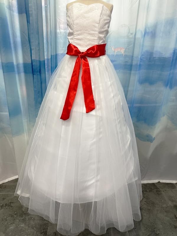 Women 200cm Long Satin Sash Belts for Wedding Bridal Bridesmaid Dress Accessories4