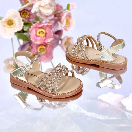 Felix & Flora Toddler Girl Rose Gold Sandals Size 11 thumb #1