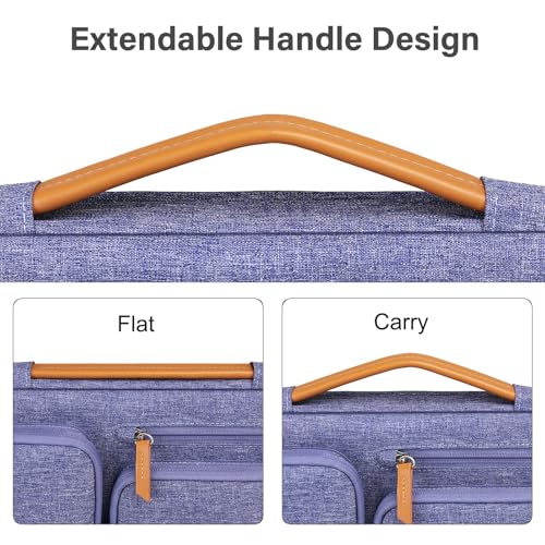 Image of MOSISO 360 Protective Laptop Case 14 inch, 14 inch Laptop Sleeve Compatible with HP Lenovo Dell ASUS Acer, HP, Dell Latitude, Lenovo, Side Open Carrying Case with 4 Zipper Pockets&Handle,Purple Orchid