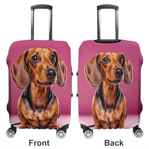 Dachshund Weiner Dog Luggage Cover Elastic Suitcase Protector Case Anti-Scratch Washable Baggage Covers Protector For Traveling, Aircraft Consignment L3