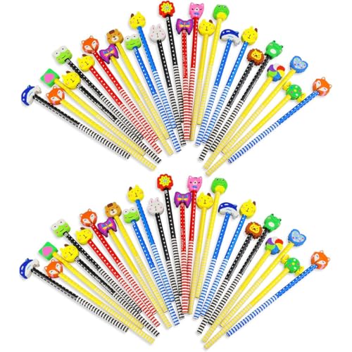 40 Piezas Lápices Bonitos Con Goma, Lápices De Madera Para Niños, Lápices De Grafito, Premios Para Fiestas Infantiles, Material Escolar (Rosa)