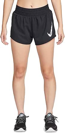 NIKE(ナイキ) ワン Dri-FIT ミッドライズ 8cm ショートパンツ (インナー付き) レディース M（ウエスト66㎝） ハーフパンツ トレーニング 国内正規品 FN2602-010 ブラック