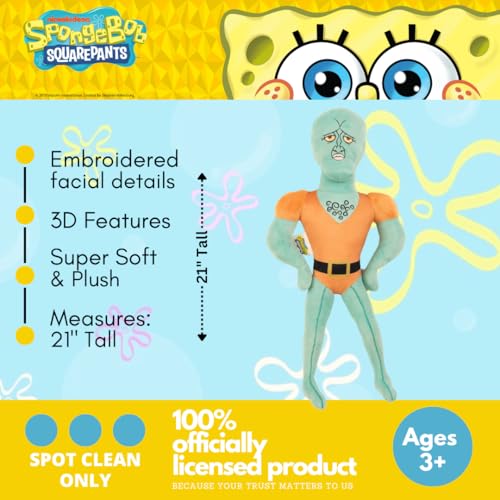 Image of Spongebob Squarepants Handsome Squidward Bedding Super Soft Cozy Decorative Cuddle Pillow, (Officially Licensed Product) By Franco Collectibles