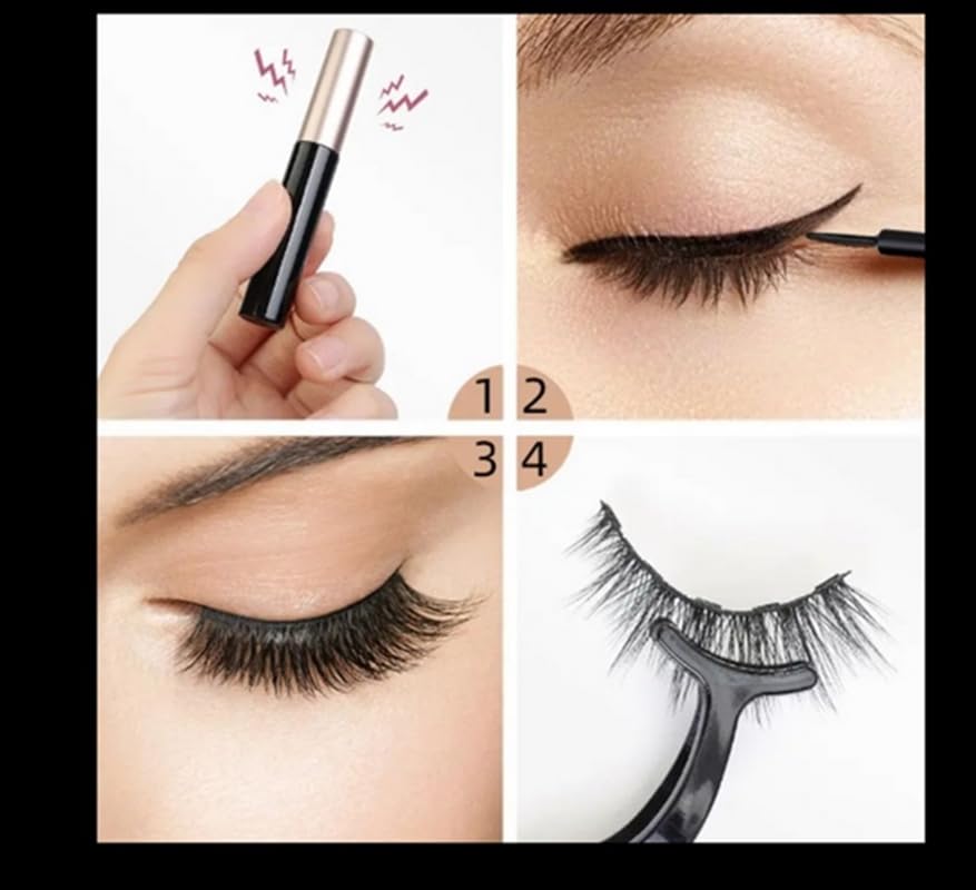 3d Manyetik 6 Adet Takma Kirpik Seti 3 Çift + Kirpik Cımbızı + yapıştırıcı