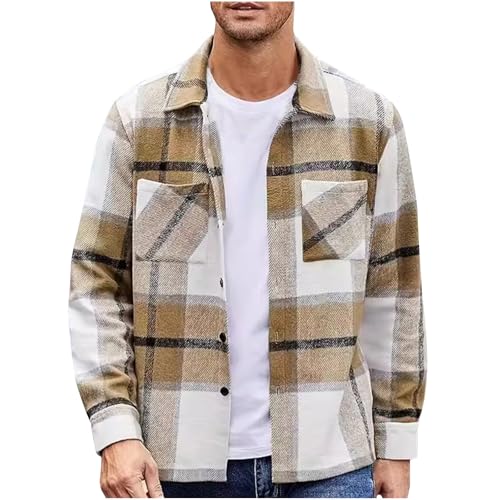 Muscularfit Men’s Plaid Flannel Shirt Jacket M