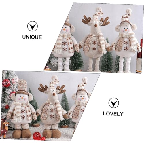 Poupée de Noël Élan en Peluche avec Bonnet Rouge - 5