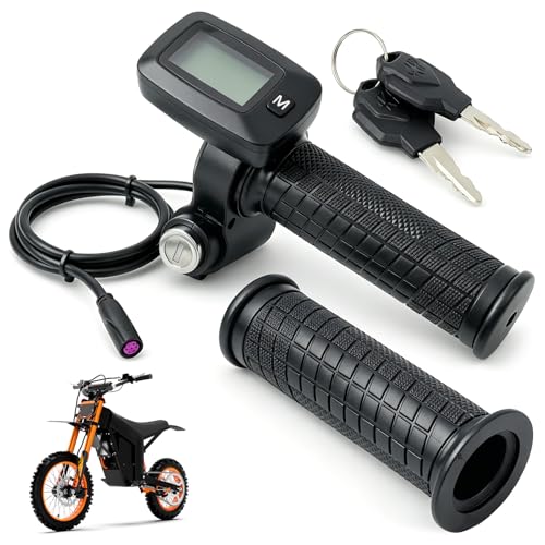 VAINELY Upgraded 48V EBike Throttle w/M Button Replacement for Tuttio Soleil01 for Tutto Soleil 01 for Tutti Soleil01 Electric Dirt Bike Throttle Grips Kit w/LCD Display Electric Motorcycle Handle