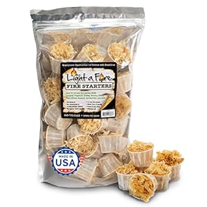 Superior Trading Fire Starter Pods in Resealable Packs – Fire Starters for Campfires, BBQ, Grill, Pit, Wood Stove & Charcoal Starter, 15-20-Min Burn, 30 Extra Large Pods, USA Made, Brown, 3.2 Lbs