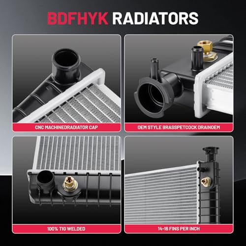 Image of BDFHYK 618 Aluminum Radiator for Chevy C /K Series 1500 2500 3500 1988-1995, for Chevy P30 1996-1997, for GMC C /K Series 1500 2500 3500 1988-1995, for GMC P3500 1996-1997, CU618 DPI618,OE 8010618