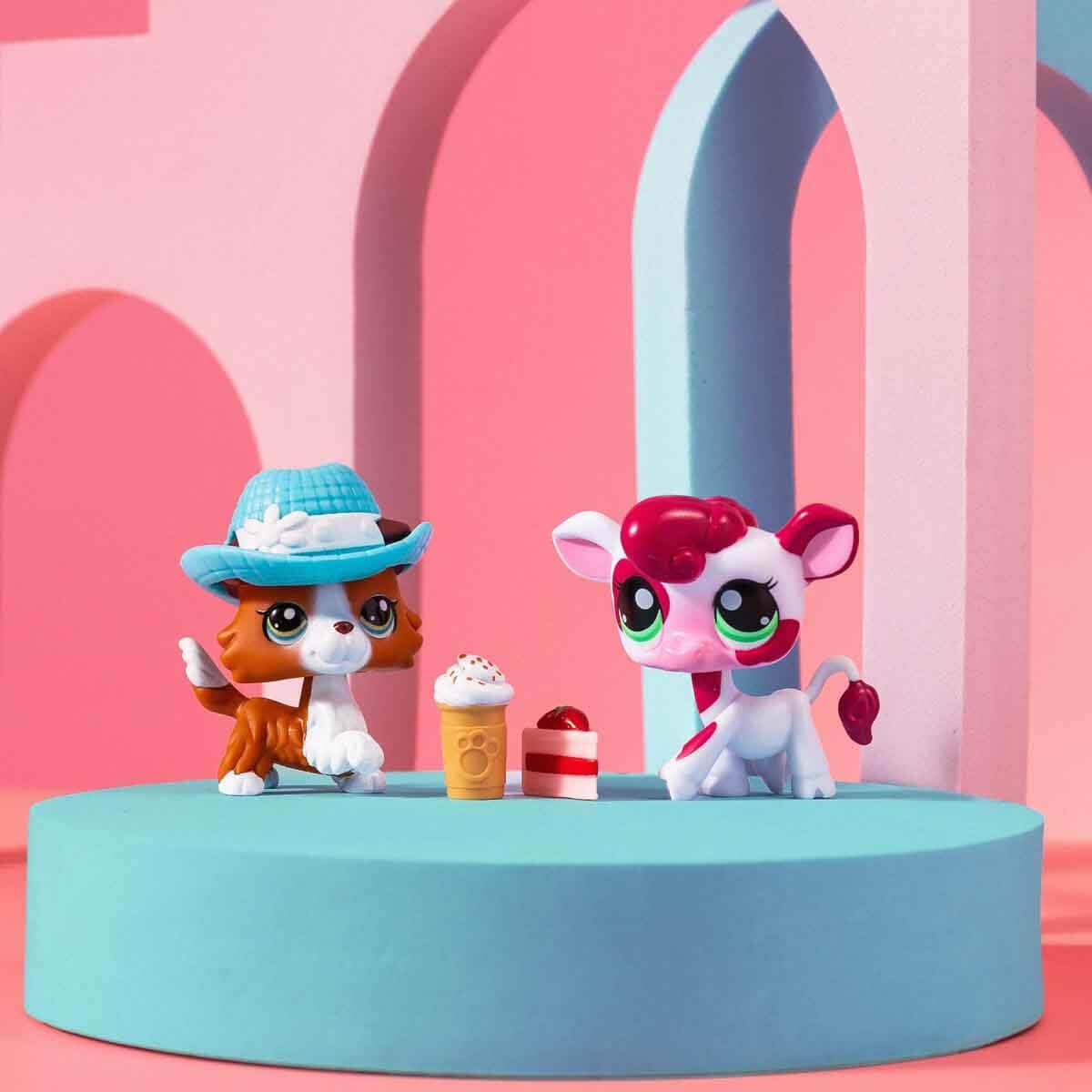 Littlest Pet Shop Minis 2er Set Figuren S3-151&150 Collie Hund und Kuh