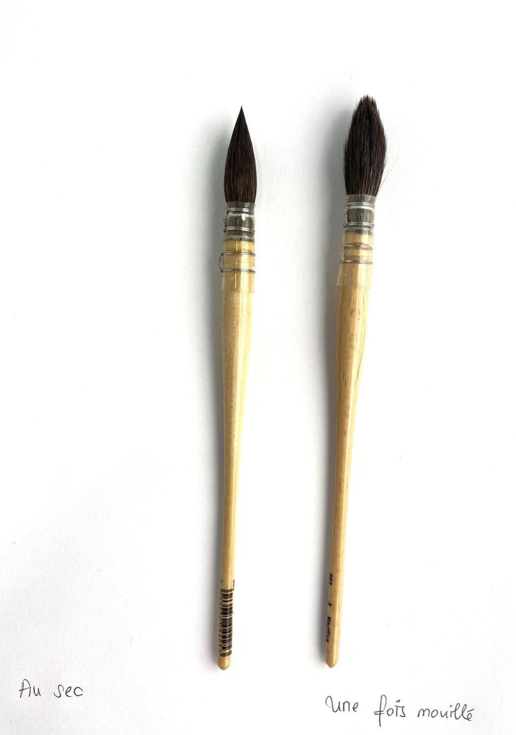 Raphael Pinceau Lavis Aquarelle Petit Gris Pur Série 803 No. 1 0/3 Set 2 Pcs