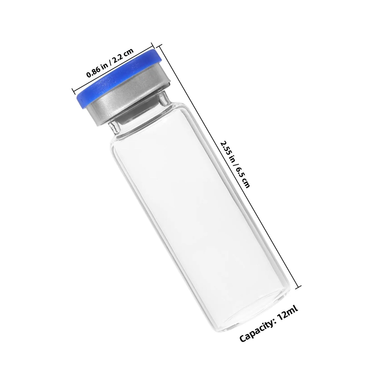 20 Stück Fläschchen 12 ml Klarglasflaschen Kleine Glasaufbewahrungsflaschen for wissenschaftliche Reagenzglas-Probenbehälter