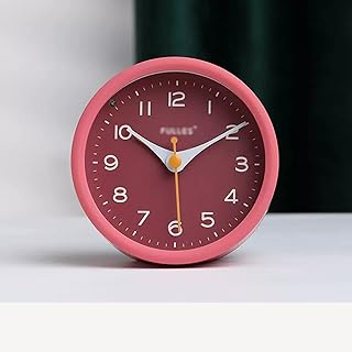 RALIRA Alarm Clock,Bedside Alarm Clocks,Round Alarm Clock with Arabic Numerals,Non-Ticking Silent,Backlight,Battery Operated,Easy to Set Super Silent Clock
