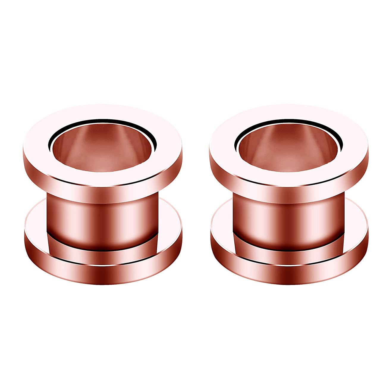 Decentraland Lot 12 Écarteurs Oreilles Acier Inox 316L - Tunnels à Vis 3mm (8g) - 6 Paires