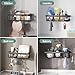 Veken Rustproof & Waterproof Shower Caddy 6-Pack, No Drilling Adhesive Shelves Rack with Soap Holder, Large Capacity Bathroom Organizers and Storage, Wall-Mounted Kitchen & Home Decor