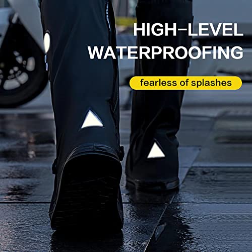 Waterproof Shoe Covers For Men Women,Rain Shoe Covers With Reflector, Rain Gear Reusable & Foldable Rain Boot Shoe Covers With Zipper, Non-Slip & Breathability (Xx-Large Women/Xx-Large Men) #TOP3