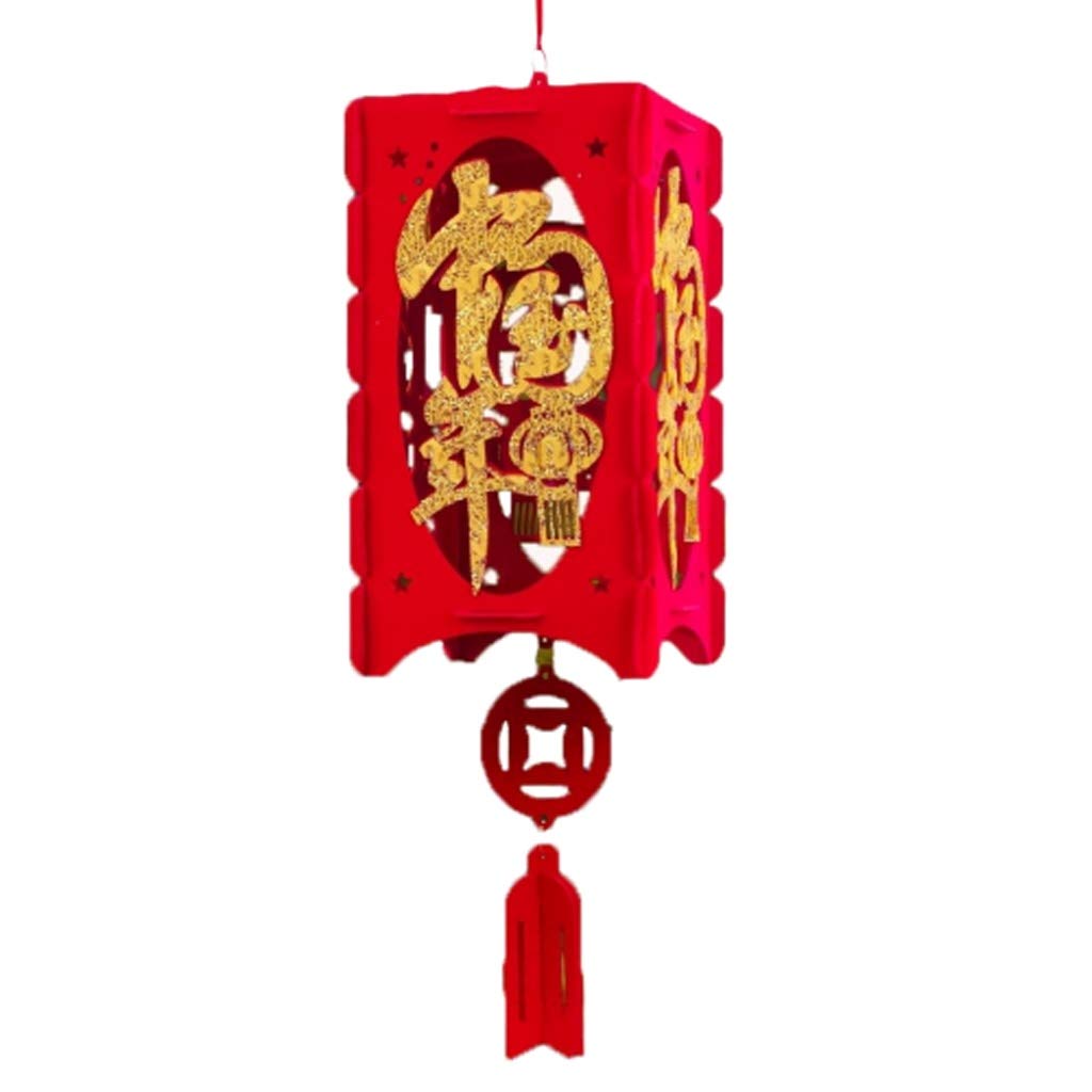 Chinesische Fest- und Feierlaterne Viel Glück Chinesische Rote Laterne Vliesstoff 3D Laternendekoration Handgemachte Laterne für Heimdekoration Traditionelles Frohes Neues Jahr Geschenk Festivals