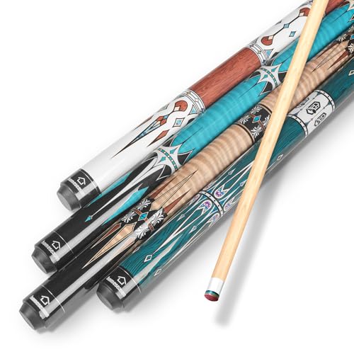 HomeSeason 4-Pack Pool Cue Stick 57' Billiard Cue Sticks Professional Low Deflection Pool Sticks...