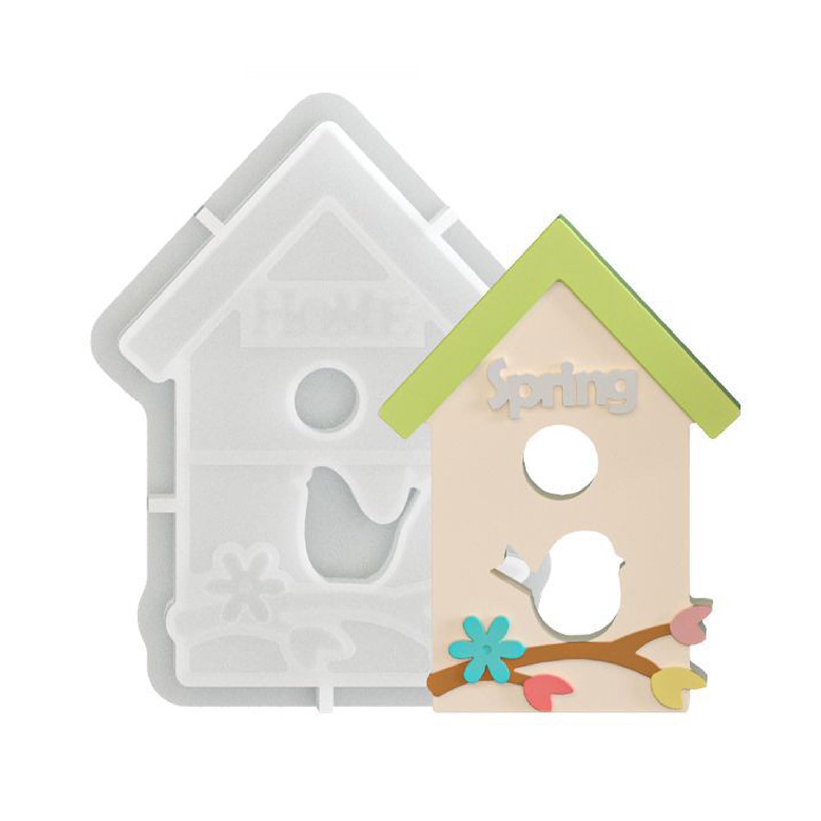 Nucelit Bird House Silicone Mold for Resin Soap Chocolate Home Decoration Elastomer Cast