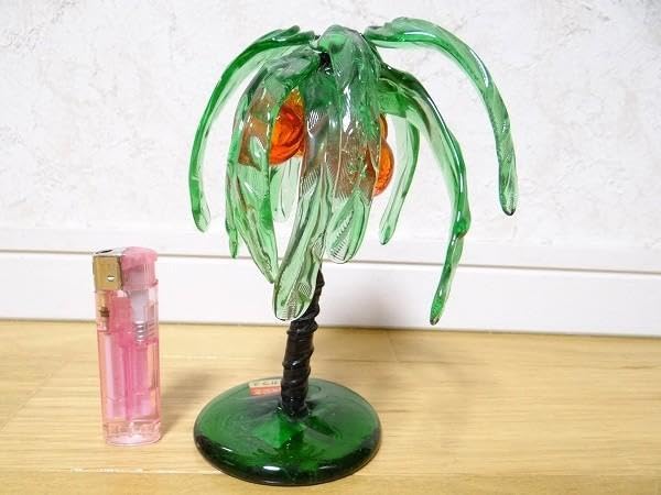 Amazon.co.jp: 80年代 ビンテージ 沖縄観光記念 琉球ガラス ヤシ