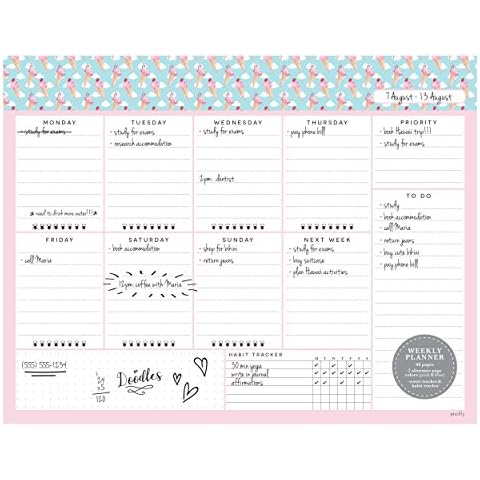 Desktop Weekly Planner Notepad 8.5x11 | 60 Undated Tear-Off Pages | Schedule Daily to-Do Lists | Increase Your Productivity in Less Than 5 Minutes A Week | Achieve Your Goals Cover