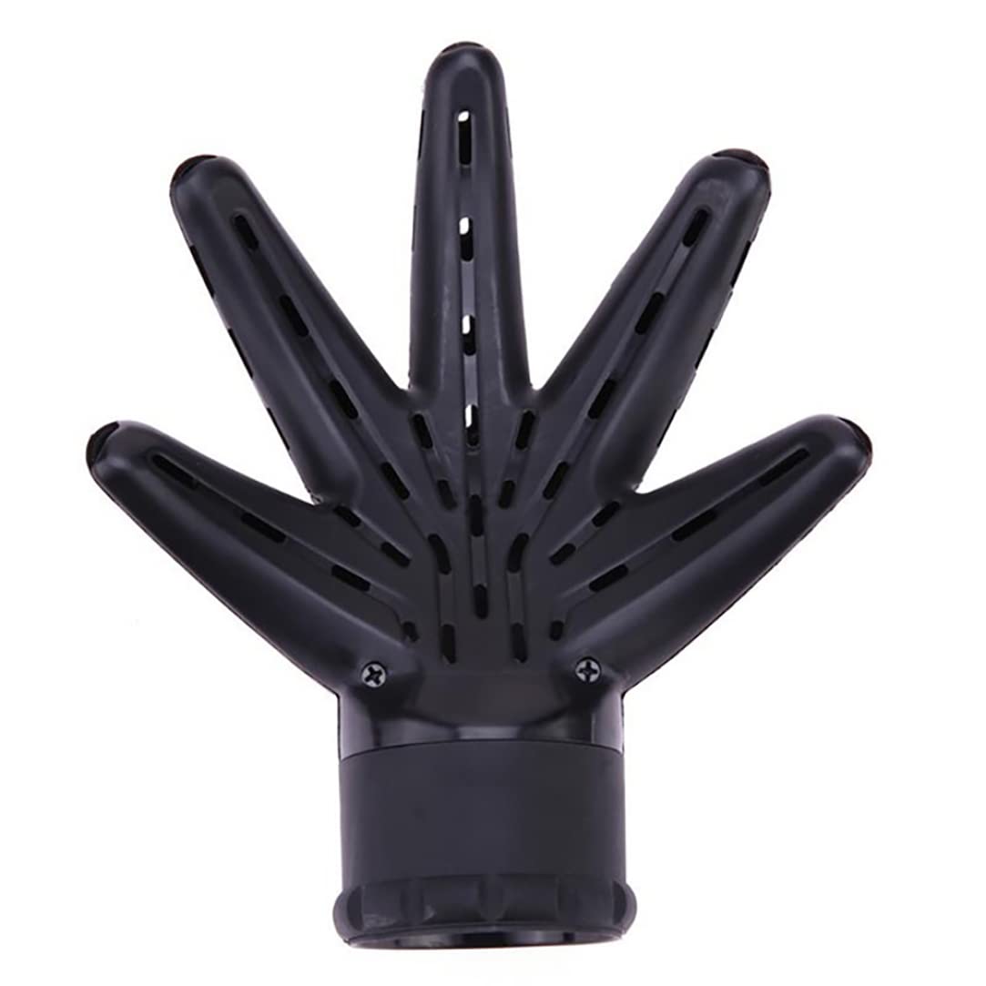 Palm Shaped Hair Diffuser Attachment – Blow Dryer Diffuser for Curly or Wavy Hair Styling (Black)