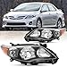 2pcs Headlights Assembly Set North America Built Models For 2011 2012 2013 Toyota Corolla S base LE L CE Replacement Headlamps Black Housing Amber Reflector Clear lens TO2503203 TO2502203