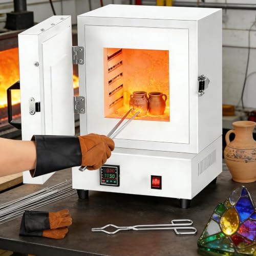Horno eléctrico de mufla de cerámica con control LED y cocción uniforme de 1150°C 2