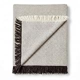 Foulard polyvalent Martina Home Spiga, 80% coton, 20% polyester, brut/marron 260L x 230W