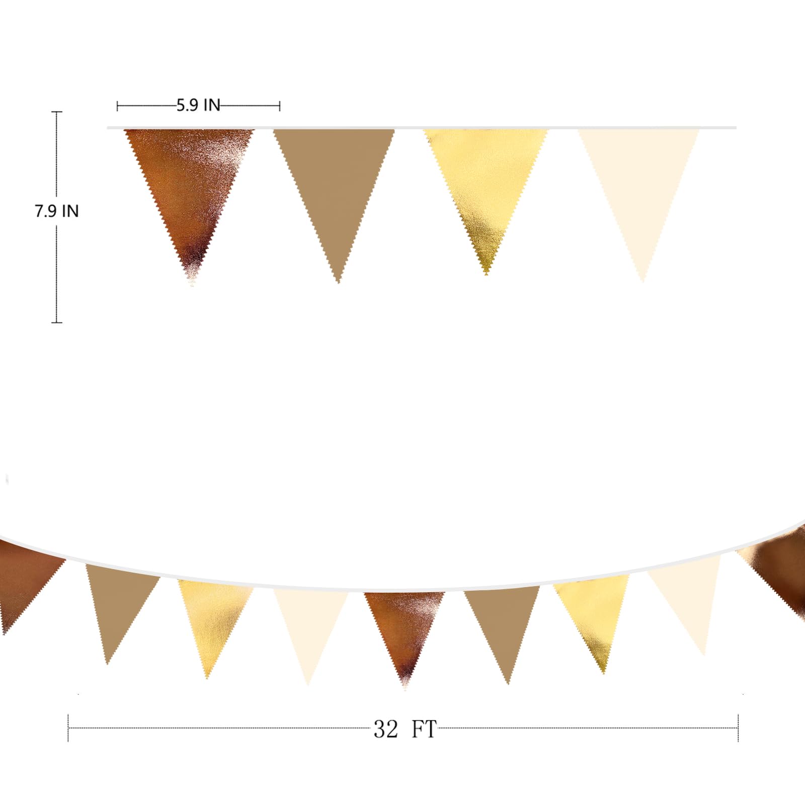 Martini-Party-Dekorationen, metallisch, goldbraun, Wimpelbanner, Stoff, Dreieck-Flagge, Girlande, Luftschlangen für ältere Geburtstage, Boho, Wald-Teddybär, Dschungel, Babyparty, Bar, Dekoration