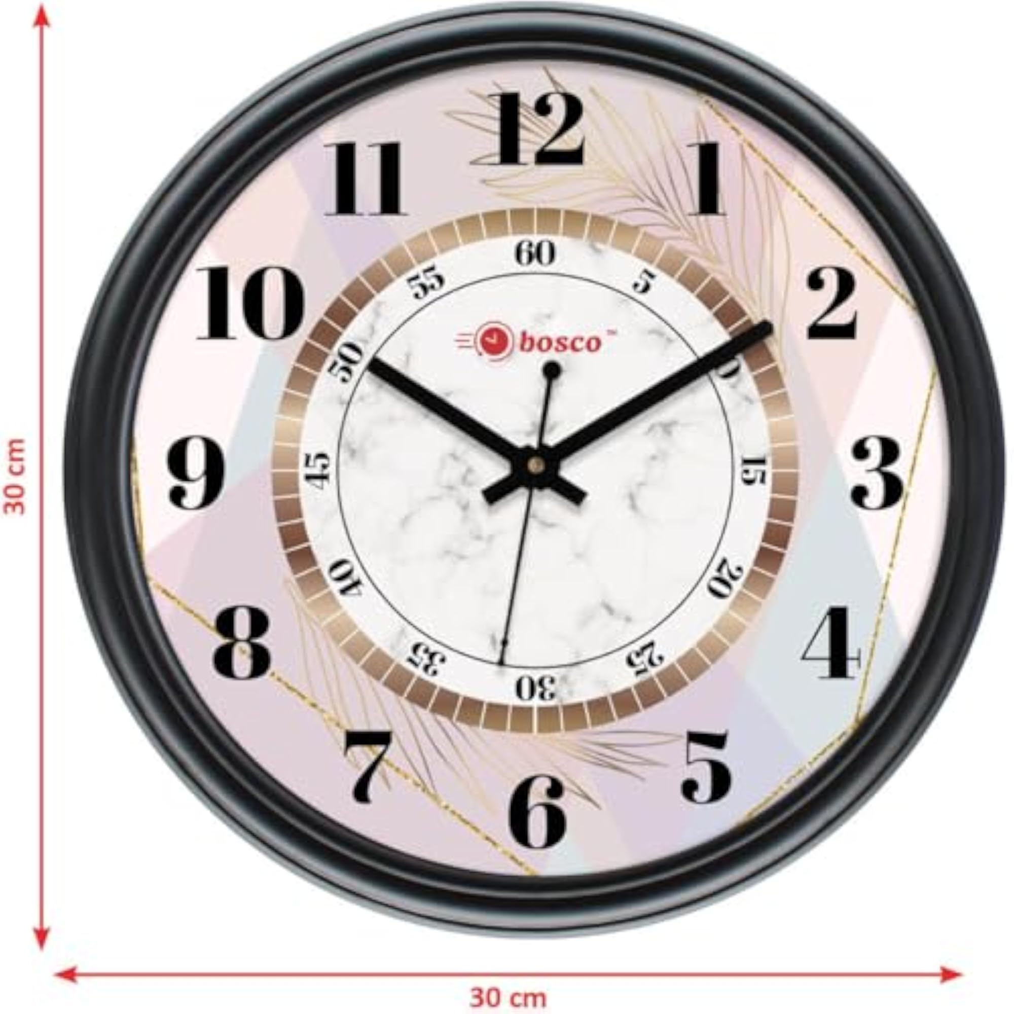 Non Ticking Silent Modern Design Round Clock for Home