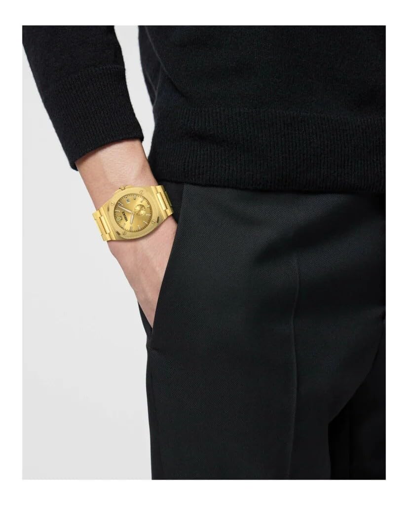 Versace Orologio da uomo analogico al quarzo svizzero con cinturino in acciaio inox VE0V00425