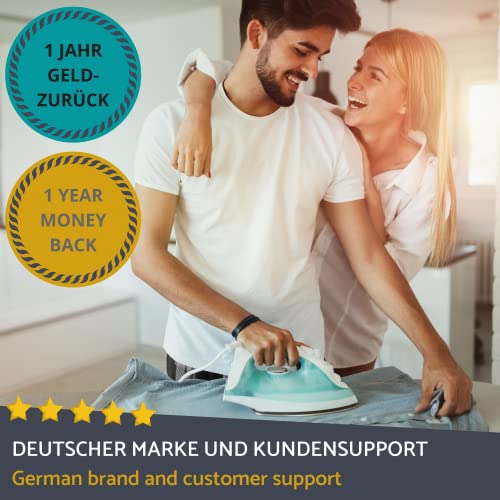 lamodo® - Bügelbrettbezug 120x40 für Dampfbügeleisen aus 100% Baumwolle mit extra Dicker Polsterung inkl. Bügeltuch - Gummizug und Spannern + Bügeltipps - M - Image 5