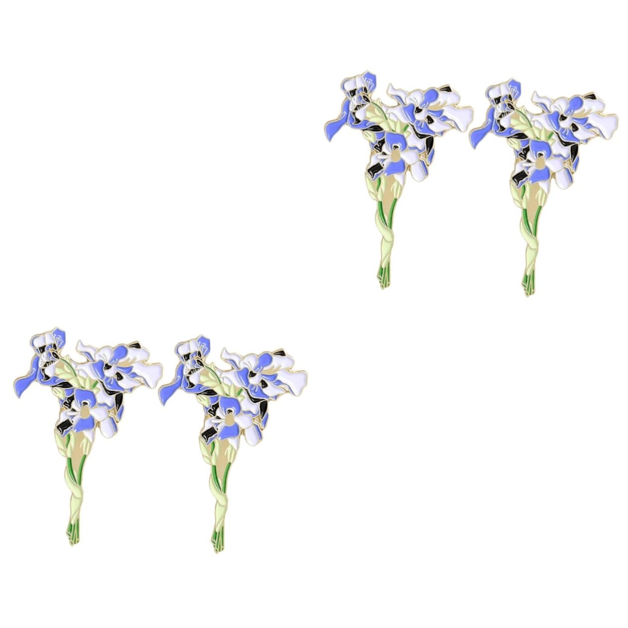 SOIMISS 4 pcs Clothes Decorative Gift Brooches Women Shawl Hat Personality Back Sunflower Bags Shape Pins Oceans Neckline Ladies Dress Cute for Jewelry Cool Floral Enamel Blue