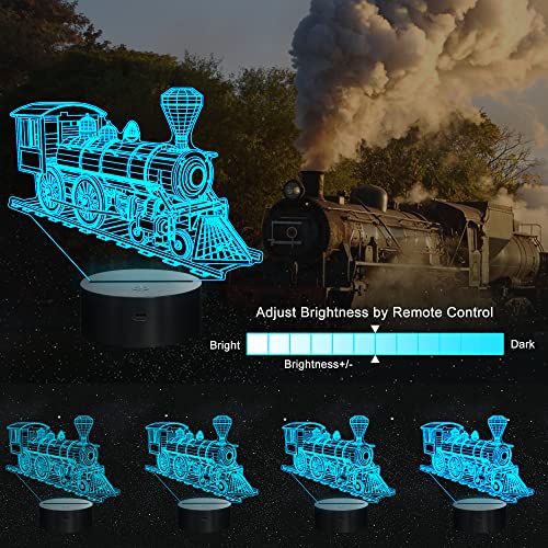 Lámpara de Mesa Noche Tren 3D Multicolor con Control miniatura 2