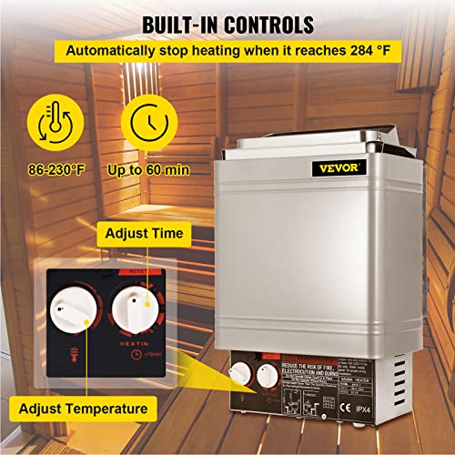 Vevor Sauna Heater 2Kw Dry Steam Bath Stove 110V-120V With Internal Controller For Max.105.9 Cubic Feet Home Hotel Spa Shower #TOP3